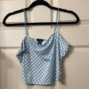 Rue21 Light Blue Checkered Crop Top